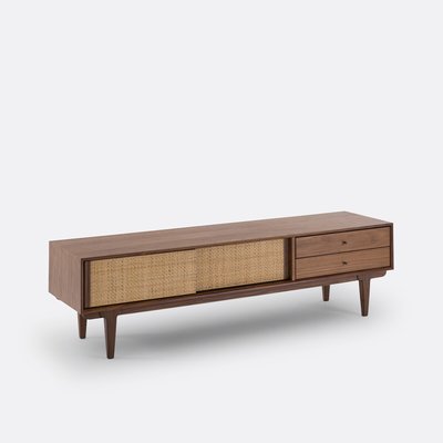 Meuble TV/hifi vintage, noyer et cannage, Dalqui LA REDOUTE INTERIEURS