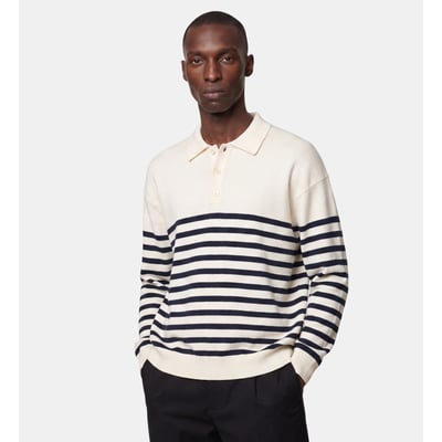 Pull polo tolarin marinière coton mélangé GALERIES LAFAYETTE
