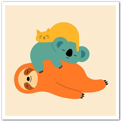 Affiche enfant being lazy HEXOA