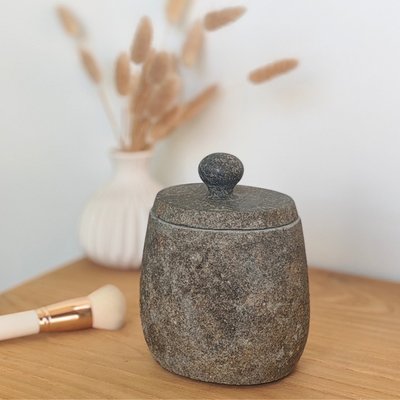 Gobelet avec couvercle pierre de rivière galet rond WANDA COLLECTION