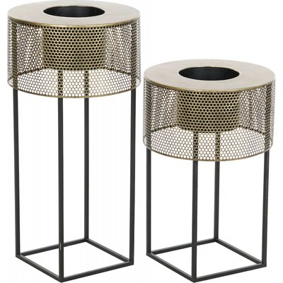 Cache-pots en métal, lot de 2, Loft RECOLLECTION
