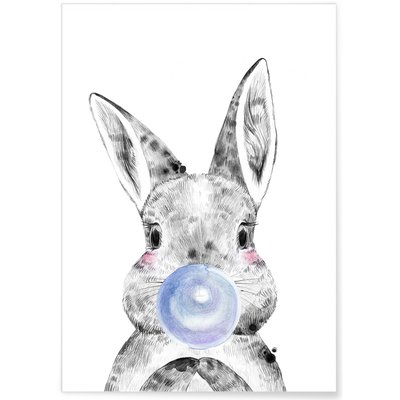 Affiche Bulle de Lapin Bleue L'AFFICHERIE