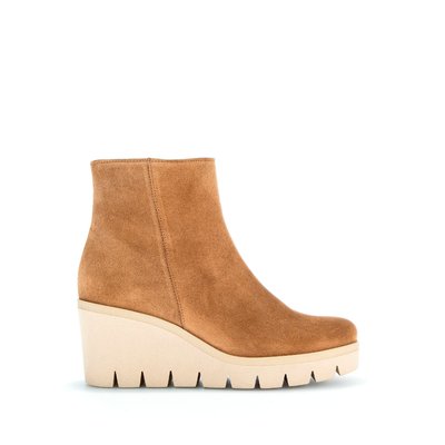 Bottines compensées en cuir lisse à talon compensé GABOR