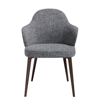 Chaise en tissu et similicuir gris foncé ANGEL CERDA