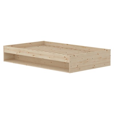 Lit Double avec rangement en pin massif FLEXA