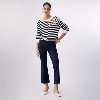 Pantalon cropped à taille haute LIU JO