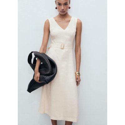 Robe lin ceinture MANGO
