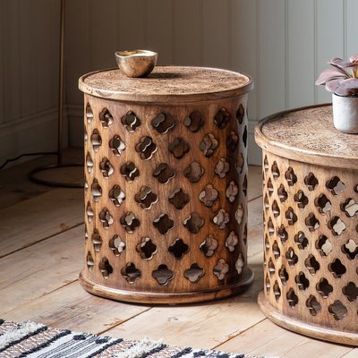 Ballari Fretwork Wood Side Table SO'HOME