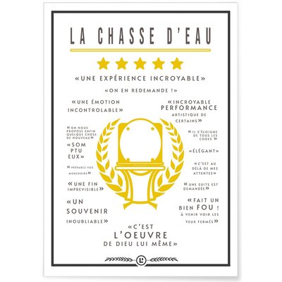Affiche Toilettes : 'La Chasse d'Eau' L'AFFICHERIE