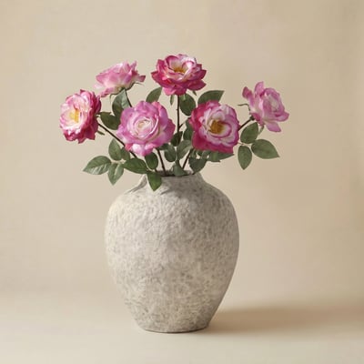 Bouquet de 6 tiges de roses artificiel H64 SIA