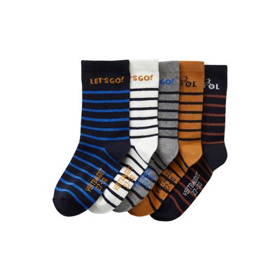 Lot de 5 paires de chaussettes rayées VERTBAUDET