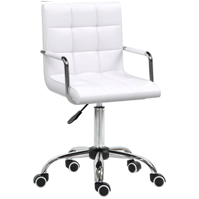 Chaise de bureau Métal Blanc HOMCOM