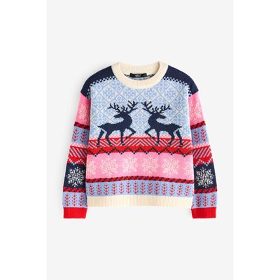 Pull fille collection famille renne jacquard NEXT