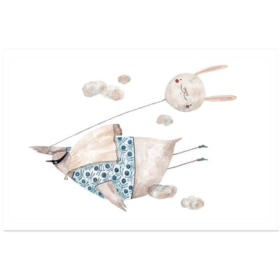Affiche enfant oiseau heros HEXOA