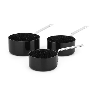 3 casseroles empilables noir 16/18/20cm - "astuce" LAGUIOLE