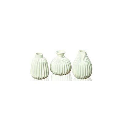 Set De 3 Petits Vases Design En Porcelaine Blanche WADIGA