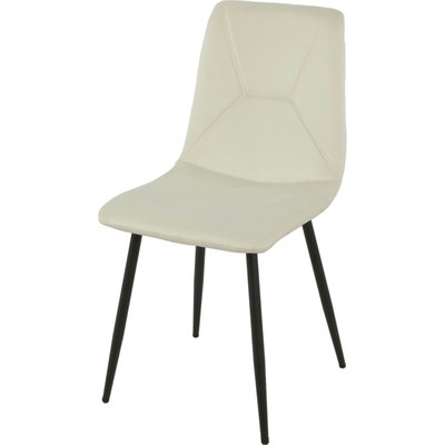 Chaise design blanche en velours pieds métal élégant RECOLLECTION
