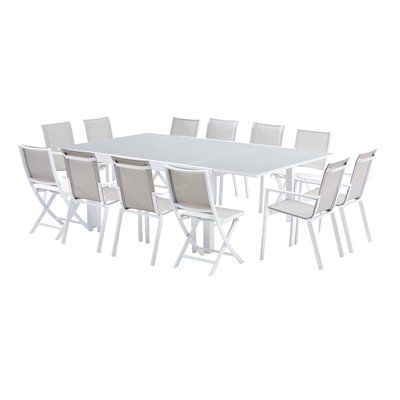 Ensemble en aluminium, verre, 12 sièges STAR WILSA GARDEN