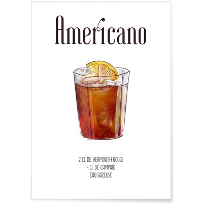Affiche Cocktail Americano L'AFFICHERIE