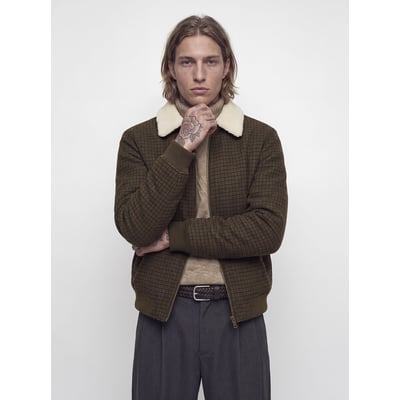 Blouson en laine mélangée avec col en sherpa JACK & JONES
