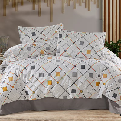 Paure de couette et tai(e) coton imprimé, angula C DESIGN HOME TEXTILE
