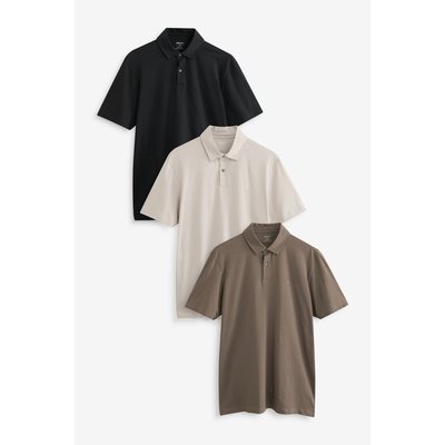 Polo slim à manches courtes, lot de 3 NEXT