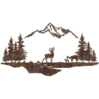 Décoration murale en métal Montagnes et animaux HANAH HOME