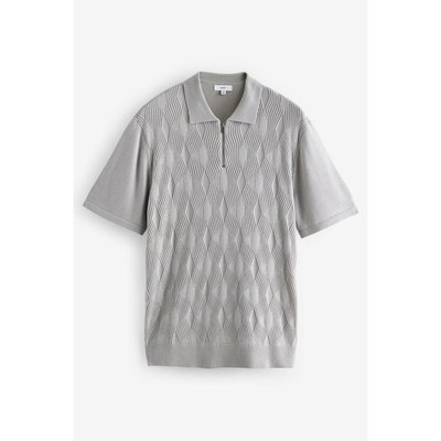 Polo texturé zippé en maille NEXT