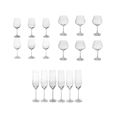 Service de verres 18 pièces Graphik dégustation - GRAPHIK TABLE PASSION