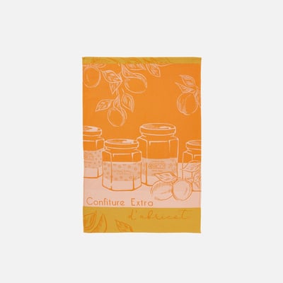 Torchon jacquard en coton ABRICOTS DU VERGER COUCKE