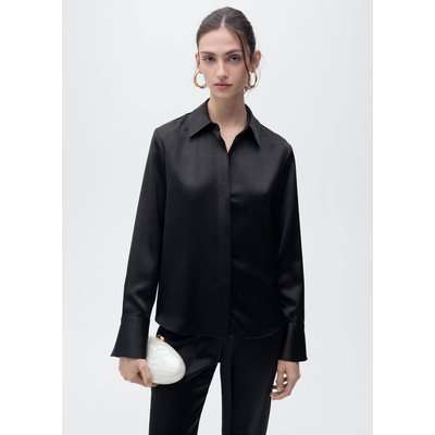 Chemise satinée boutons dissimulés MANGO
