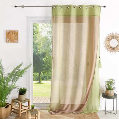 Voilage Double étamine avec parement de couleur HOME MAISON