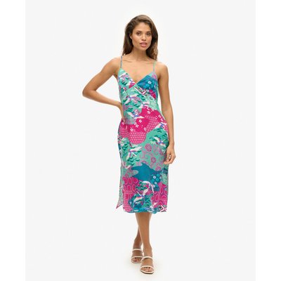 Robe caraco mi-longue imprimée à enfiler SUPERDRY