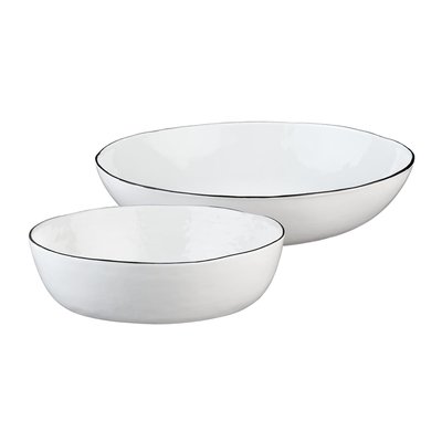 Lot de 2 corbeilles à fruits en grès, PURE BJORN