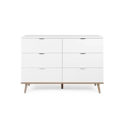 Commode blanche 6 tiroirs style scandinave ALVA PIER IMPORT