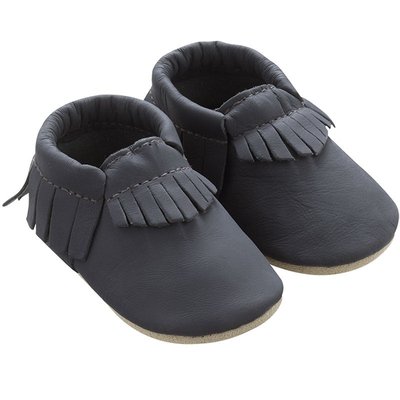 Chaussons cuir souple à franges TICHOUPS