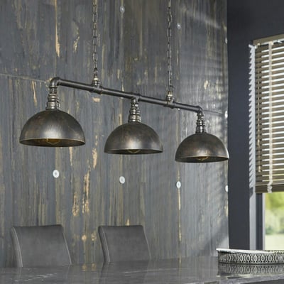 Suspension industrielle tuyau 3 demi-globes TRIBECA PIER IMPORT