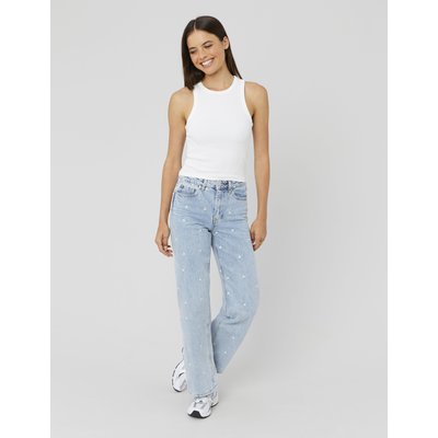Jean straight brodé coeurs BZB