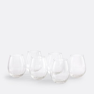 Lot de 6 gobelets en verre plissé, Pliso LA REDOUTE INTERIEURS