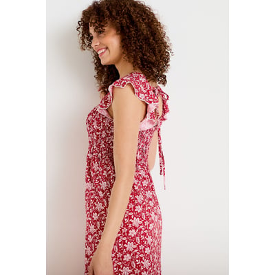 Robe longue évasée smockée CACHE CACHE