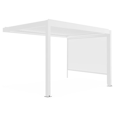 Pergola Bioclimatique 3x4 m Adossée et motorisée/éclairée avec stores - THEBES OVIALA