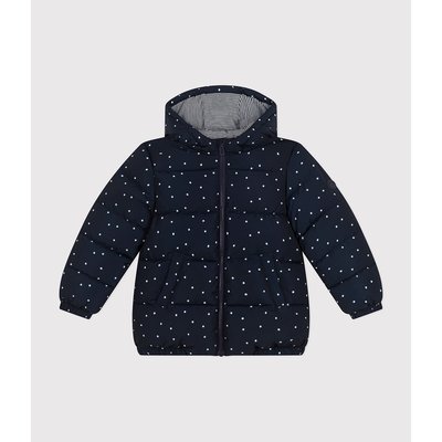 Bedrukte donsjas met kap gevoerd in fleece PETIT BATEAU