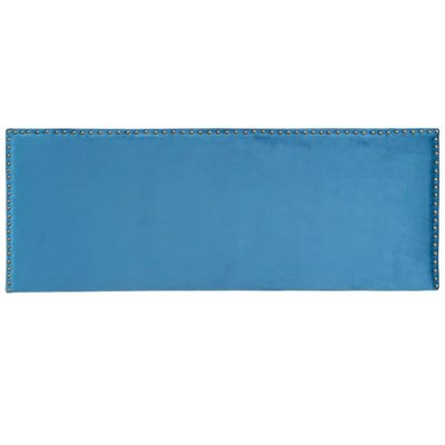 Tête de lit classique velours bleu cloutée 160x6x60cm WADIGA