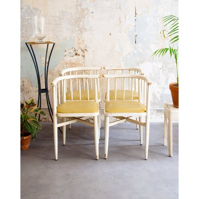 Lot de 4 chaises courbées Claude N°1251 - Bon état DEBONGOUT