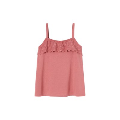 Débardeur avec volants en broderie anglaise VERTBAUDET