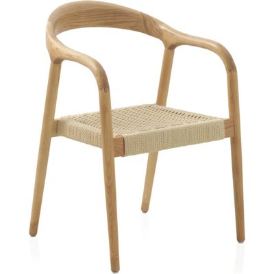 x4 Fauteuils en bois de frêne assise tressée naturelle RECOLLECTION