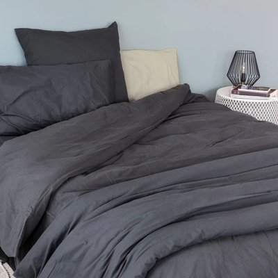 Housse de couette unie en coton Lavé TOISON D OR