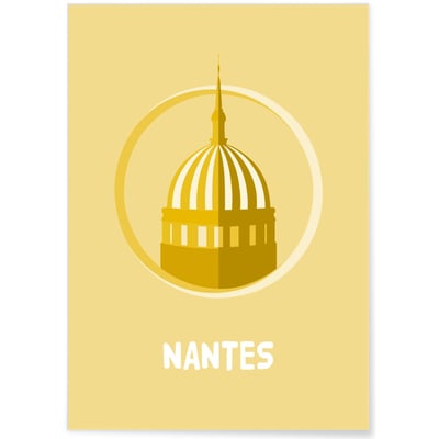 Affiche ville Minimaliste Nantes L'AFFICHERIE