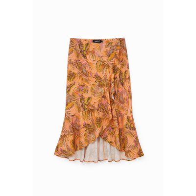 Jupe midi tropicale à volants - RED - L DESIGUAL
