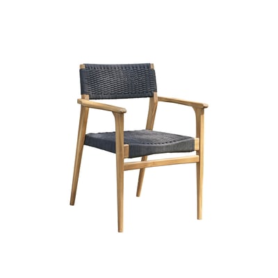 Fauteuil de jardin en teck massif et cordage  ESTHER BERAH GETAH